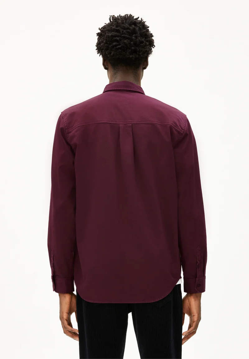 GIAALO GMT DYE LANGARMHEMD | dark cranberry