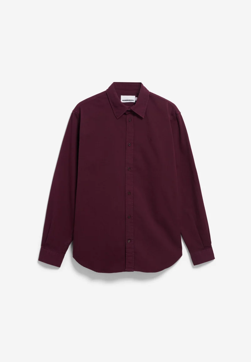 GIAALO GMT DYE LANGARMHEMD | dark cranberry