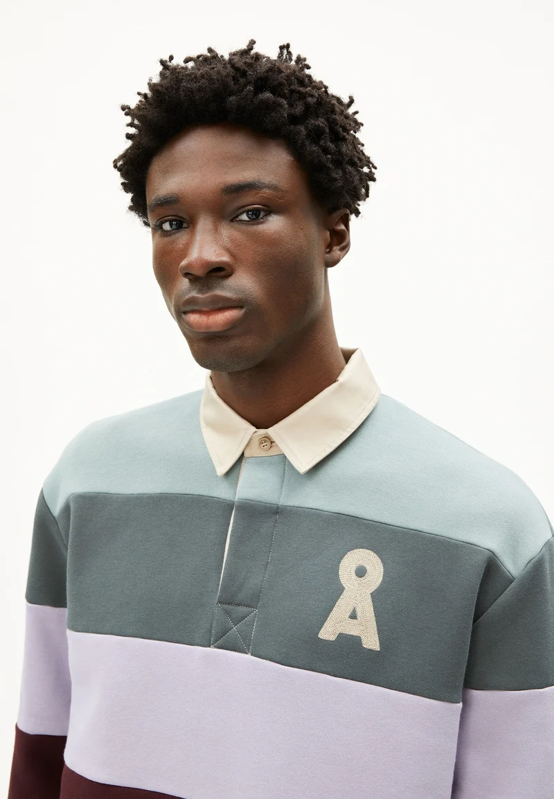 AADRU LS RUGBY FLEECE SWEATSHIRT | mystic swamp-steel melange