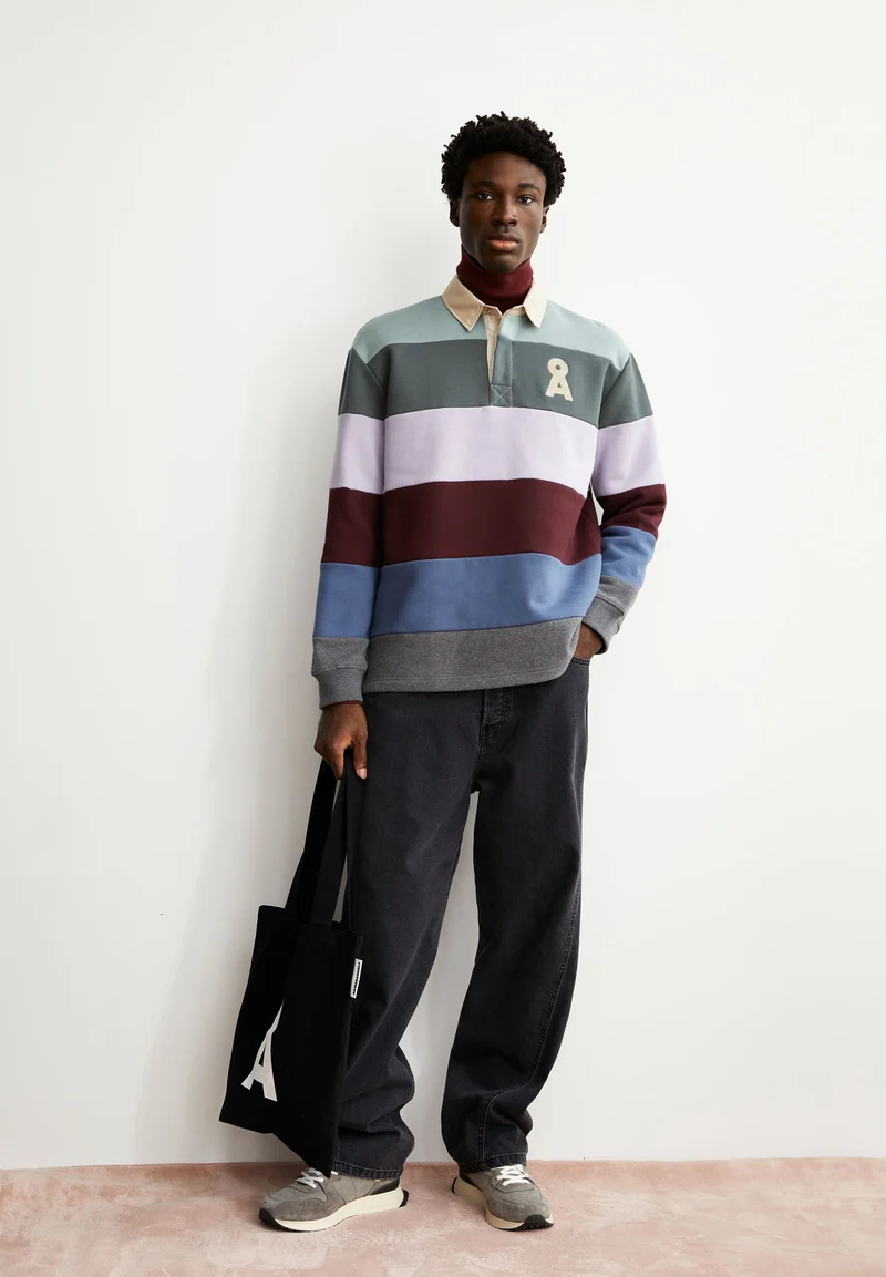 AADRU LS RUGBY FLEECE SWEATSHIRT | mystic swamp-steel melange