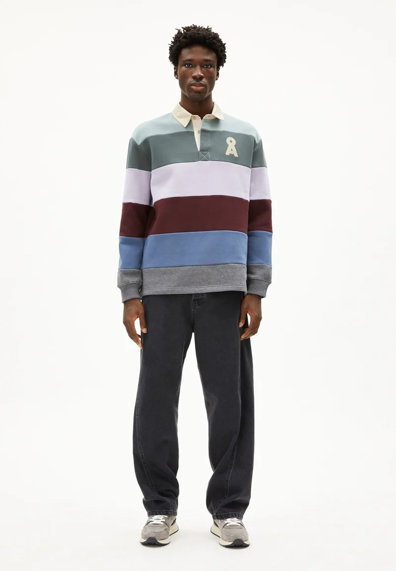 AADRU LS RUGBY FLEECE SWEATSHIRT | mystic swamp-steel melange
