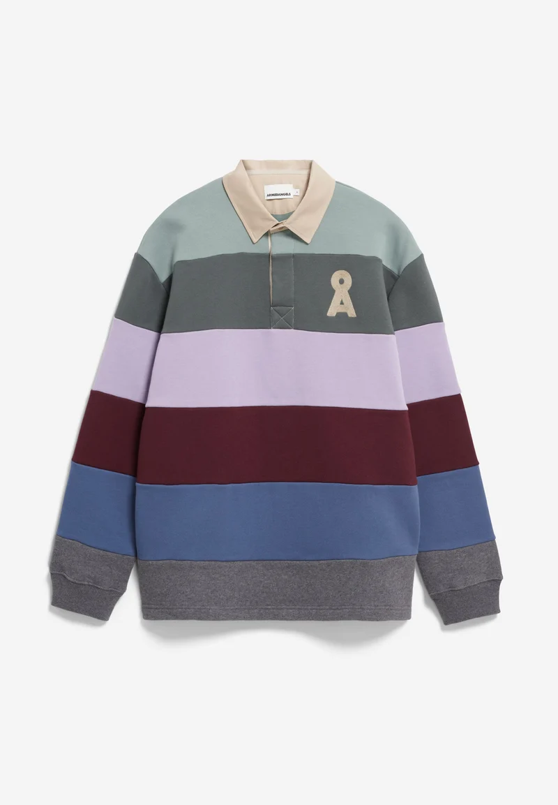 AADRU LS RUGBY FLEECE SWEATSHIRT | mystic swamp-steel melange