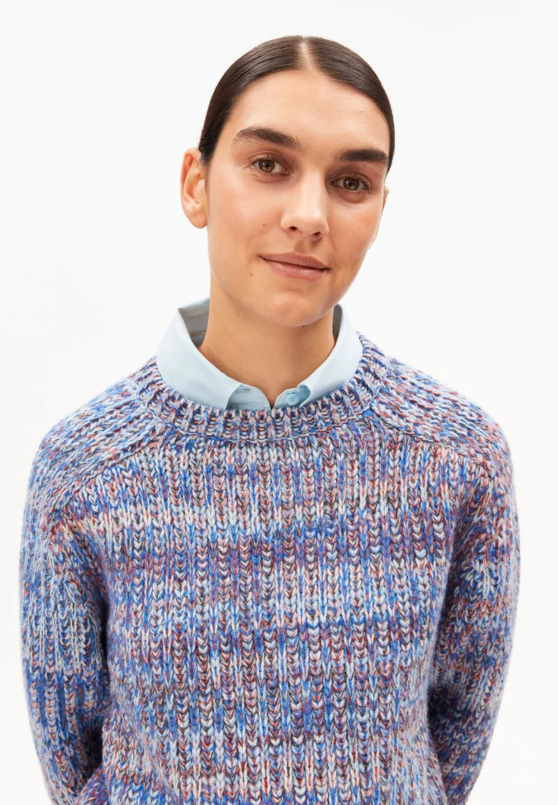 UN-WASTED CREW STRICKPULLOVER | dark poppy