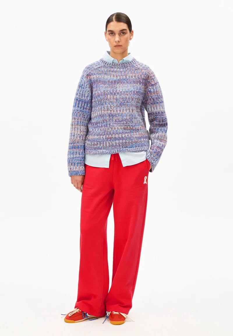 UN-WASTED CREW STRICKPULLOVER | dark poppy