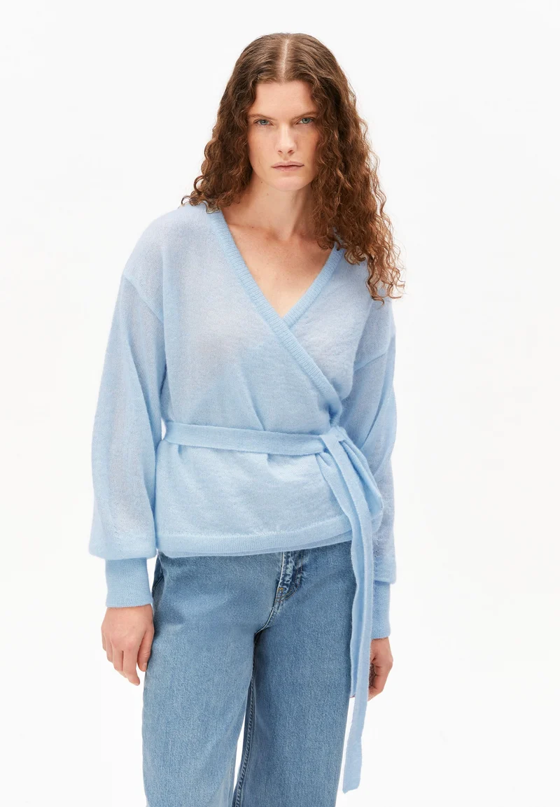 MOHAIR BLEND WRAP CARDIGAN