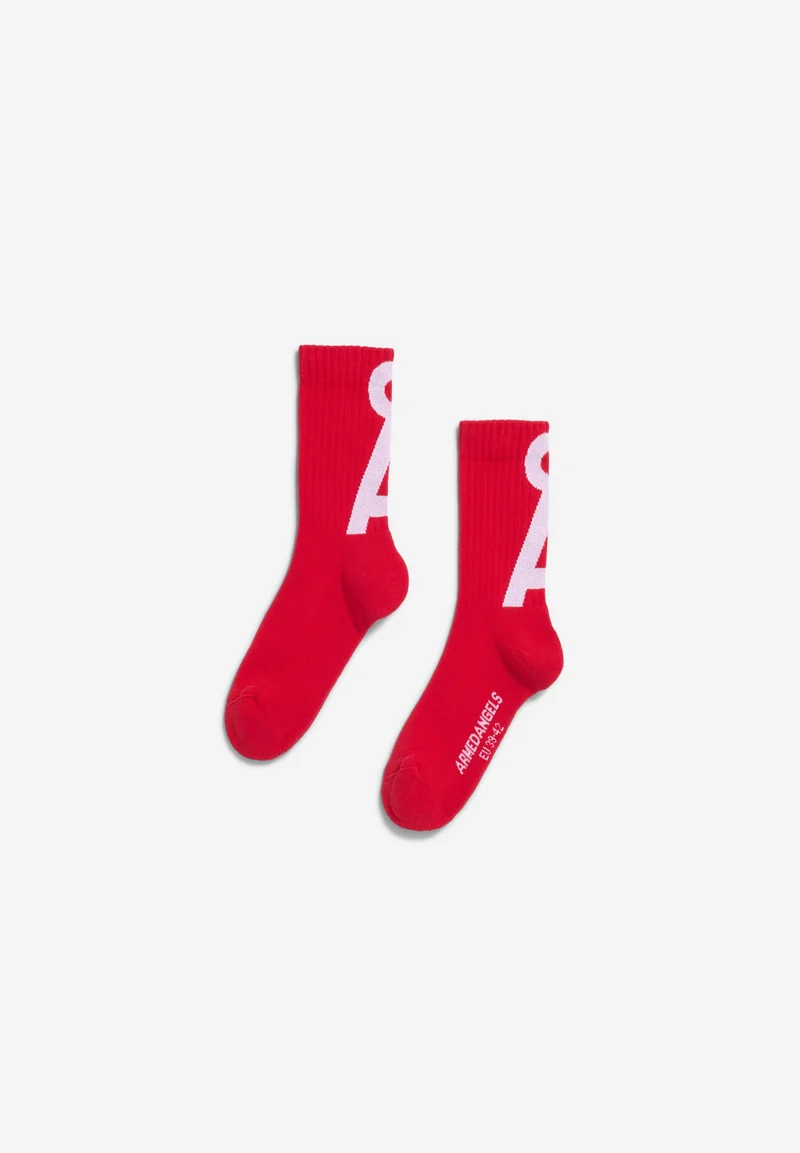 SAAMUS SHORT SOCKEN | mars red-broken white