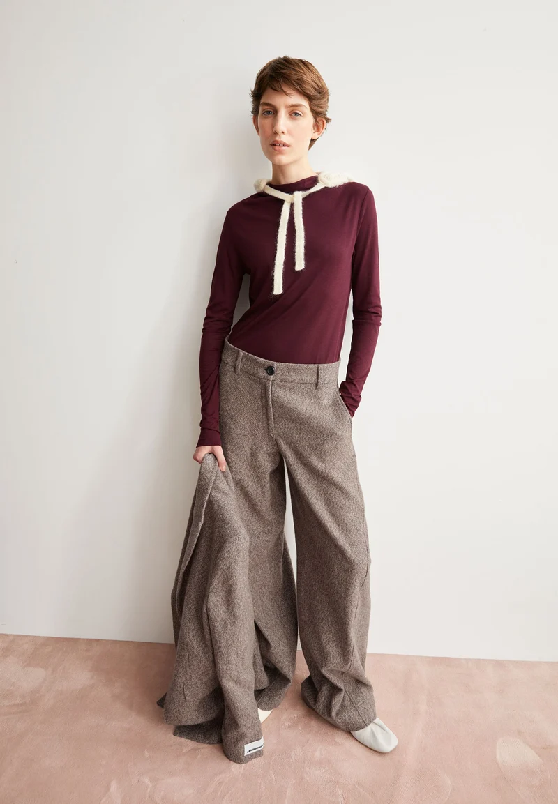 CALUNAA LANGARMSHIRT | dark cranberry