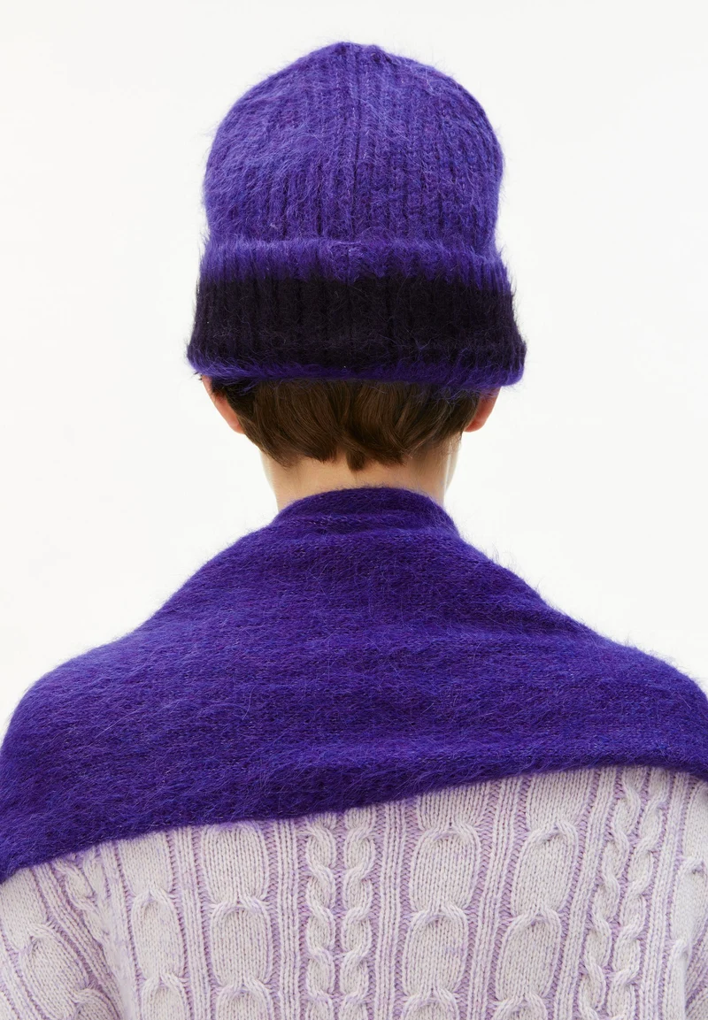 JUPILAA STRIPED UN-WASTED MÜTZE | indigo lilac-night sky