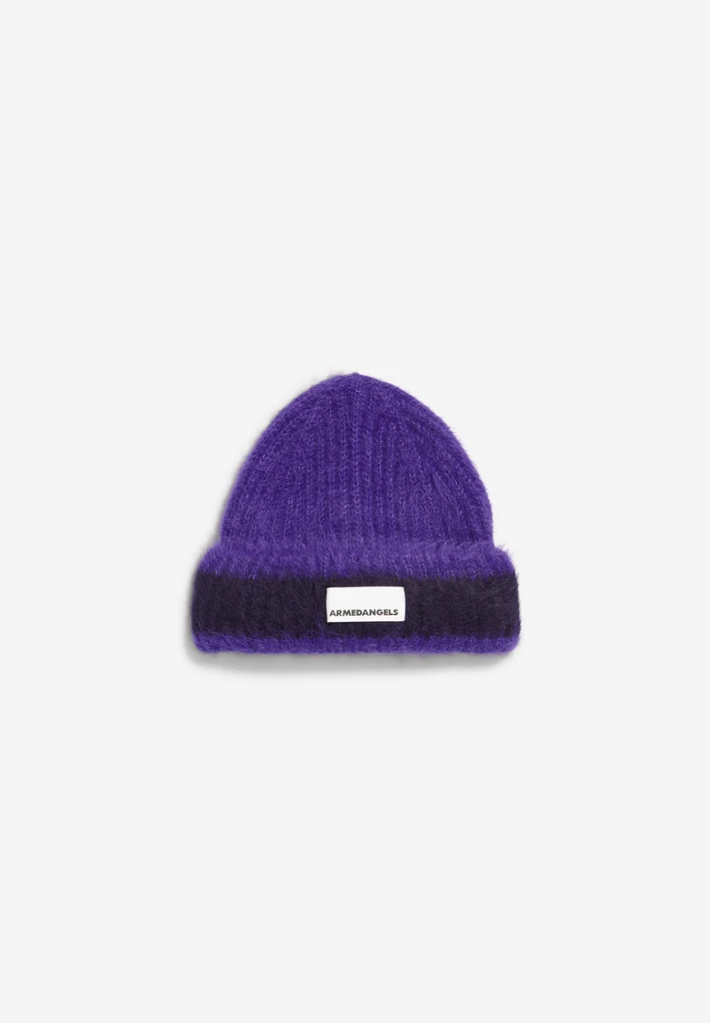 JUPILAA STRIPED UN-WASTED MÜTZE | indigo lilac-night sky