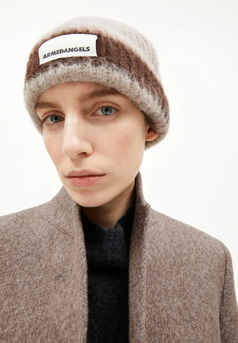 JUPILAA STRIPED UN-WASTED MÜTZE | light caramel melange