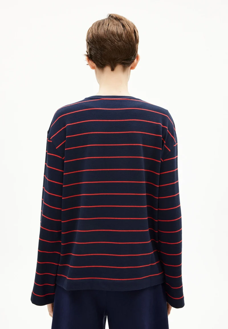 MARYNAA GESTREIFTES LANGARMSHIRT | tinted navy-candy apple
