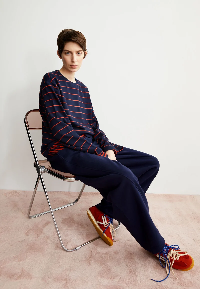 MARYNAA GESTREIFTES LANGARMSHIRT | tinted navy-candy apple