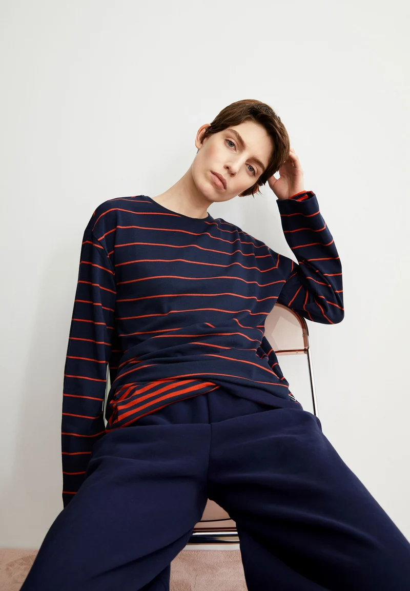 MARYNAA GESTREIFTES LANGARMSHIRT | tinted navy-candy apple