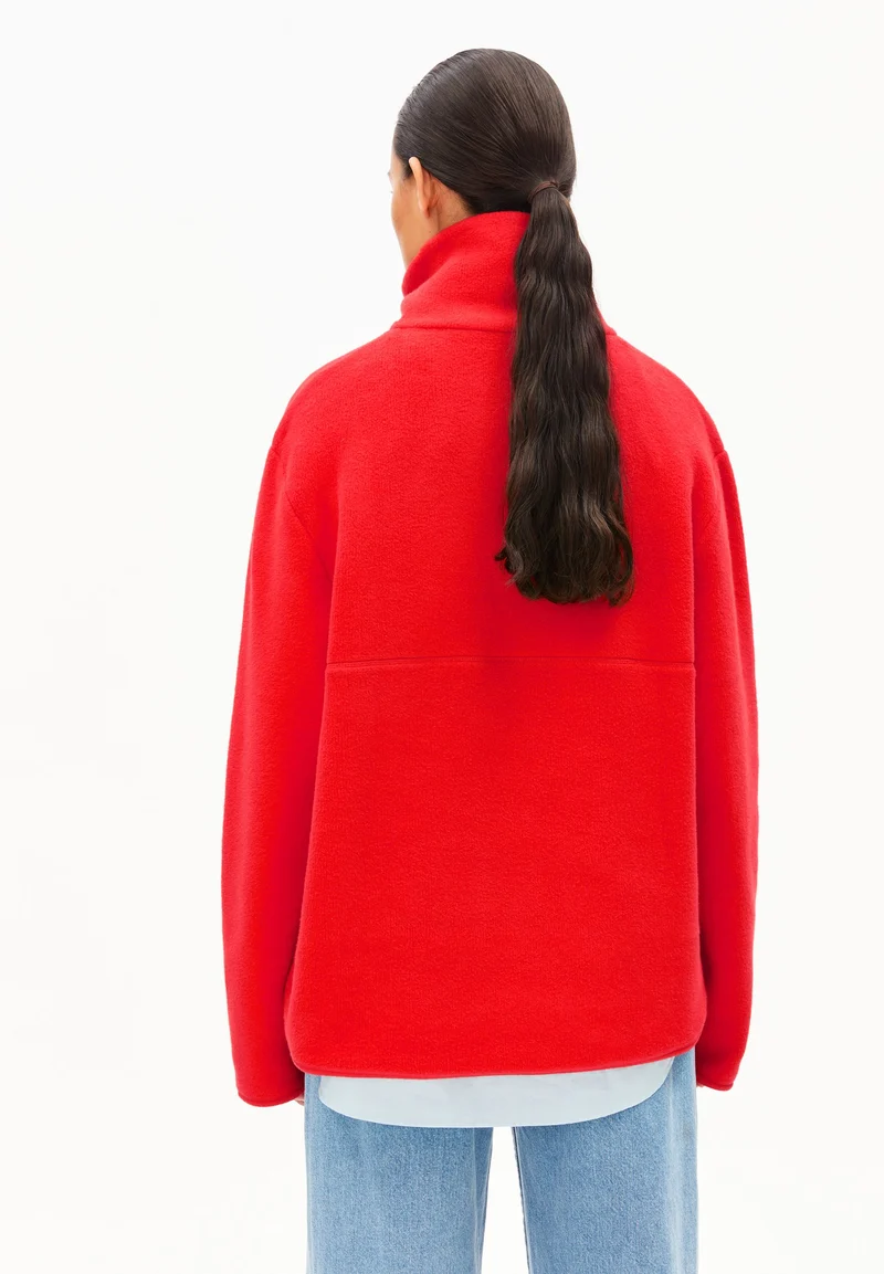 HAARLEENAA BAUMWOLL-FLEECE | mars red