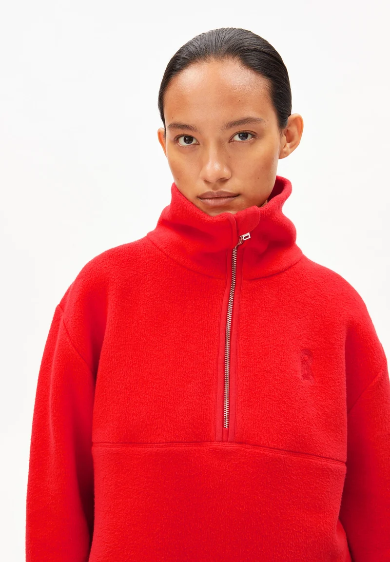 HAARLEENAA BAUMWOLL-FLEECE | mars red