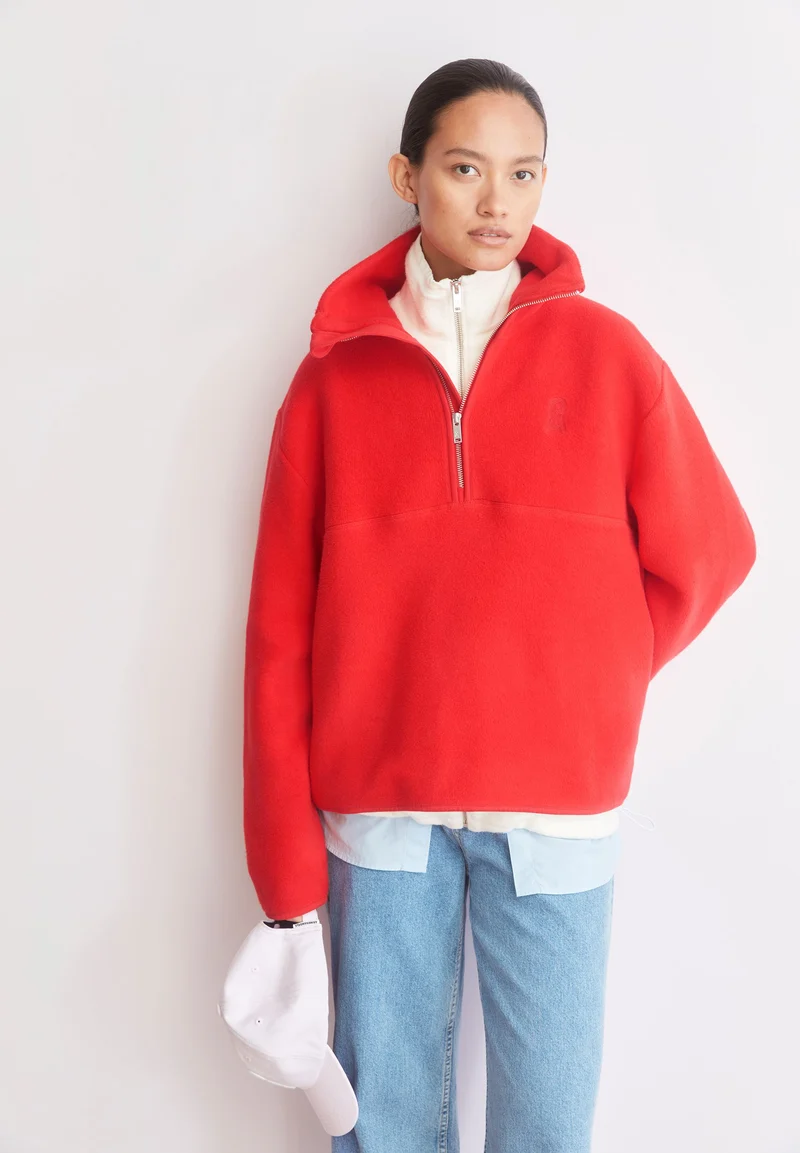 HAARLEENAA BAUMWOLL-FLEECE | mars red