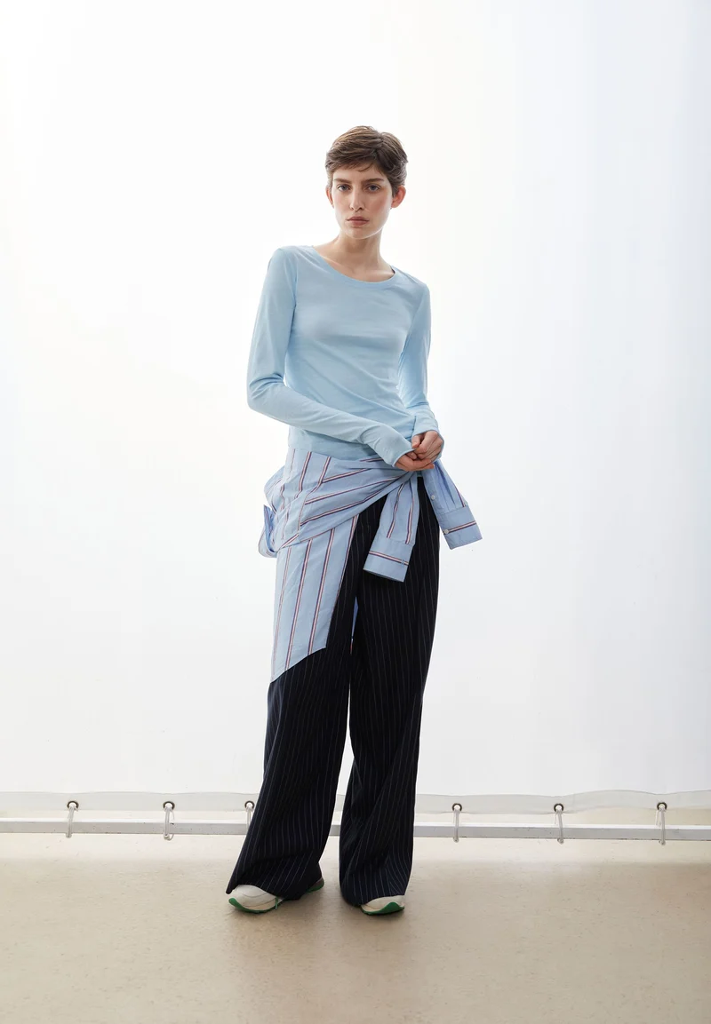 EINIAARA SOFT LANGARMSHIRT | blue glow