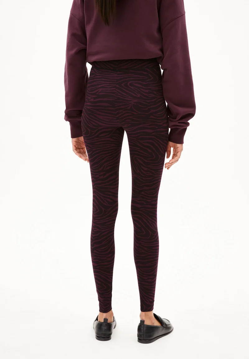 FARIBAA ZEBRARAA LEGGINGS | dark cranberry