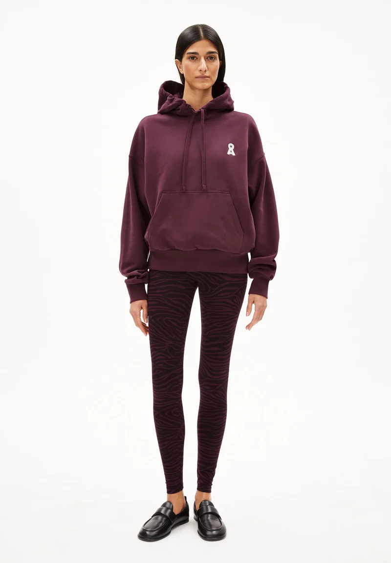 FARIBAA ZEBRARAA LEGGINGS | dark cranberry