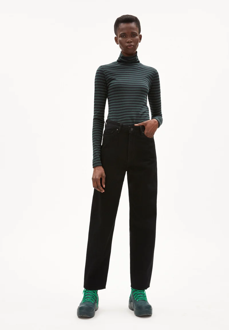MALENAA STRIPES | dark scarab-black