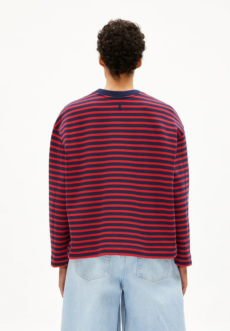 FRANKAA MAARLEN GESTREIFTES SWEATSHIRT | tinted navy-candy apple
