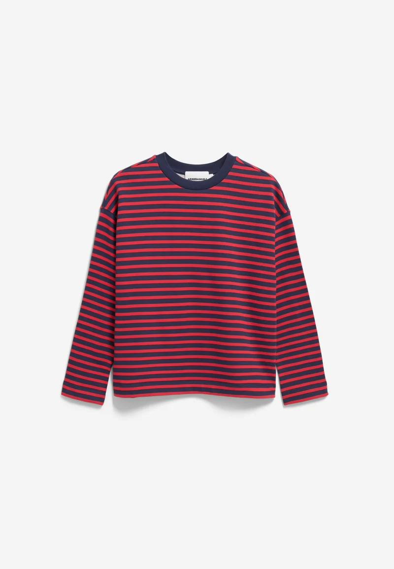 FRANKAA MAARLEN GESTREIFTES SWEATSHIRT | tinted navy-candy apple
