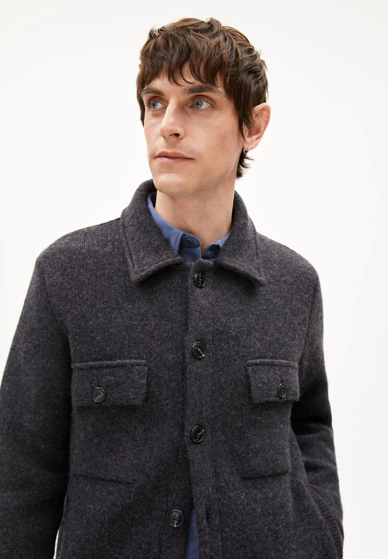 MAARK STRICK-OVERSHIRT | steel melange