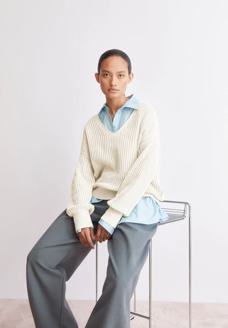 LEINEN-MIX STRICKPULLOVER | undyed