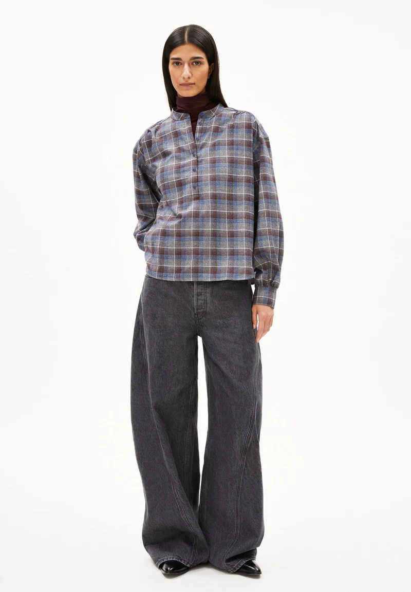 EFINARAA KARIERTE BLUSE | dark cranberry-nightshadow