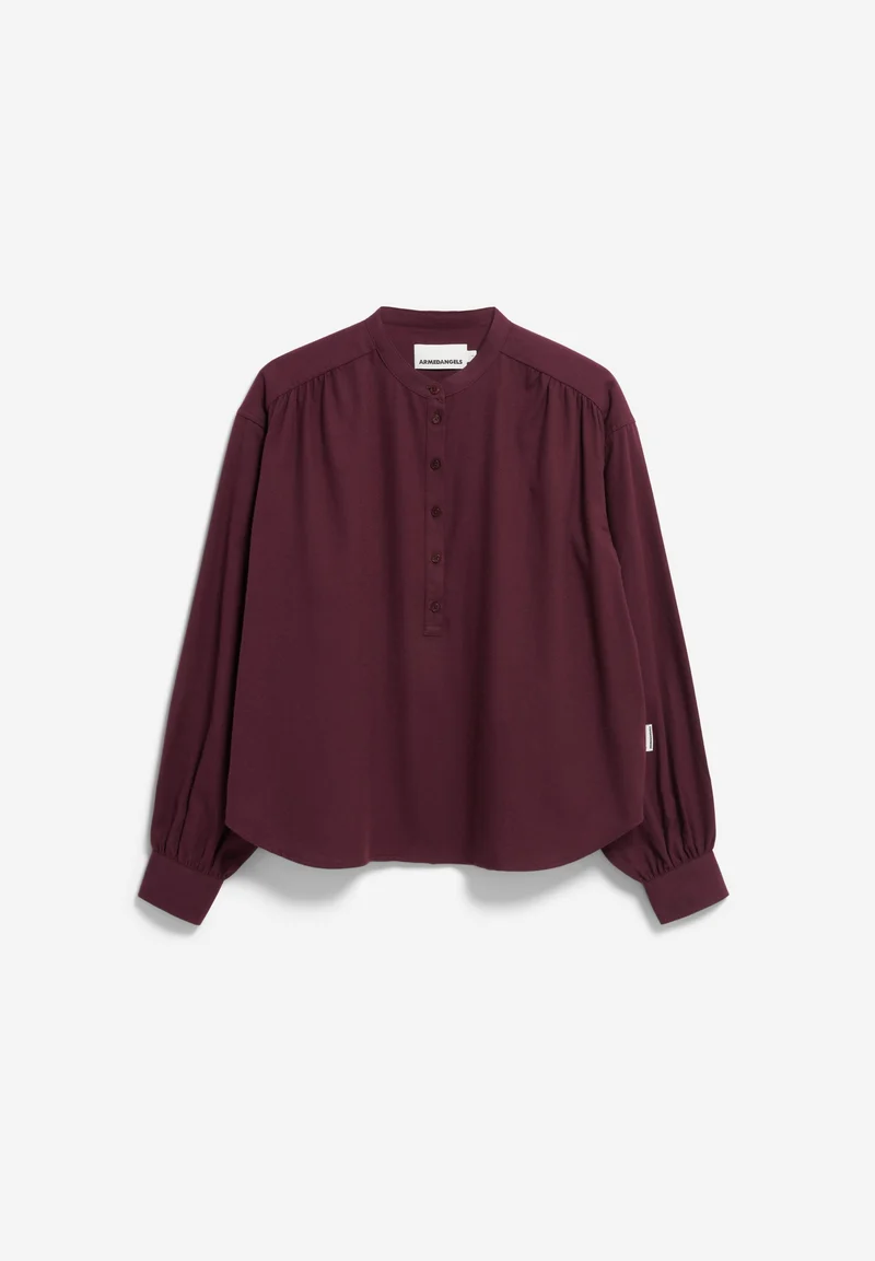 EFINARAA BRUSHED BLUSE | dark cranberry