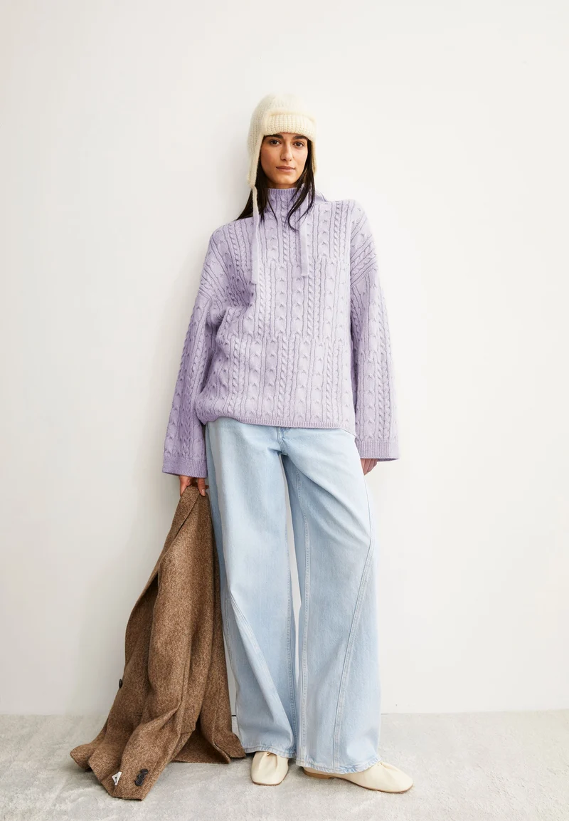 AAORI VANISE STRICKPULLOVER | oatmilk-frozen lavender