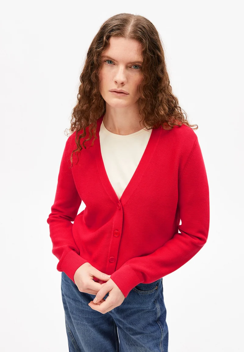 MENAAL LINKS LINKS CARDIGAN | mars red