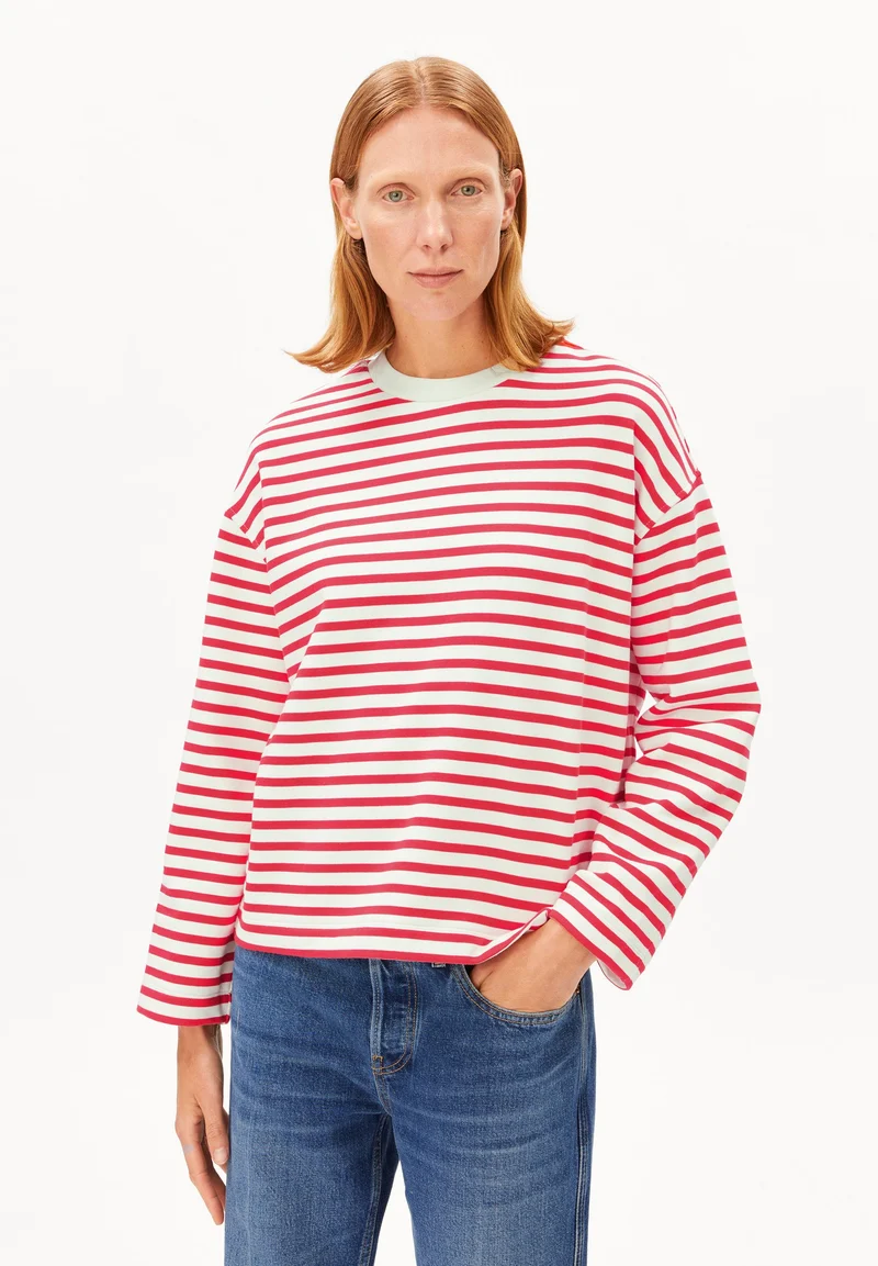 FRANKAA MAARLEN GESTREIFTES SWEATSHIRT | undyed-mars red