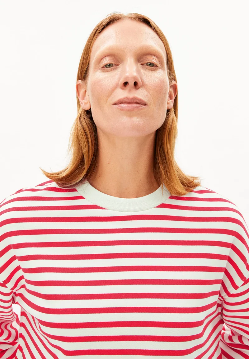 FRANKAA MAARLEN GESTREIFTES SWEATSHIRT | undyed-mars red