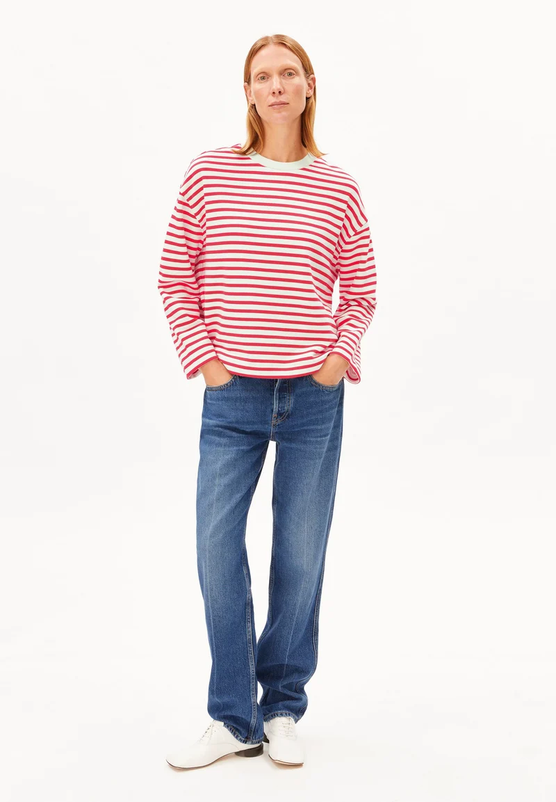 FRANKAA MAARLEN GESTREIFTES SWEATSHIRT | undyed-mars red
