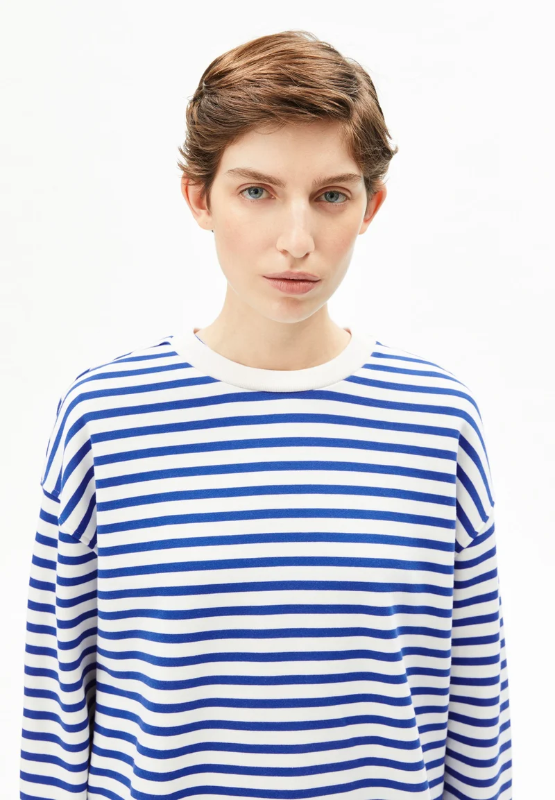 FRANKAA MAARLEN GESTREIFTES SWEATSHIRT | undyed-dynamo blue