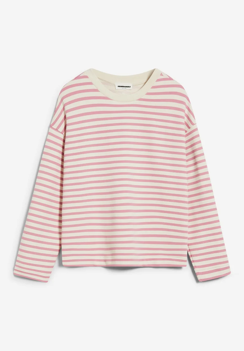 FRANKAA MAARLEN GESTREIFTES SWEATSHIRT | raspberry pink-undyed