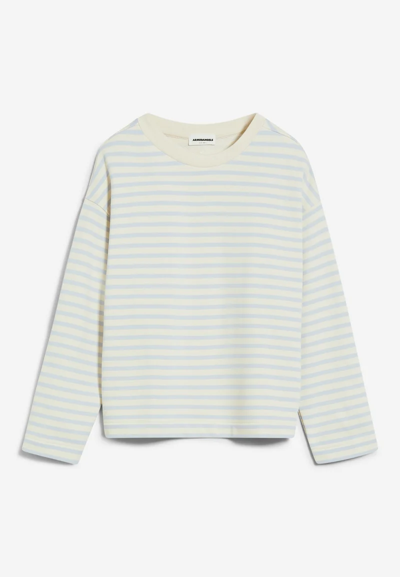 FRANKAA MAARLEN GESTREIFTES SWEATSHIRT | morning sky-undyed