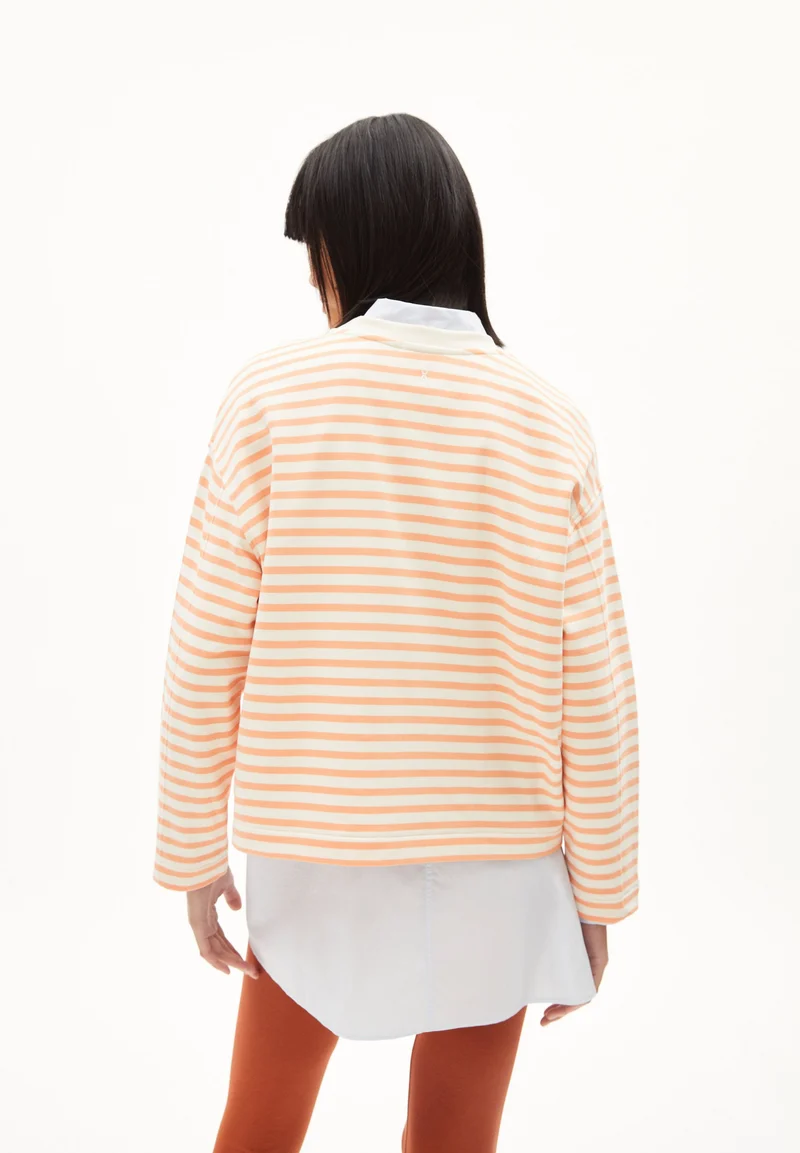 FRANKAA MAARLEN GESTREIFTES SWEATSHIRT | warm peach-undyed