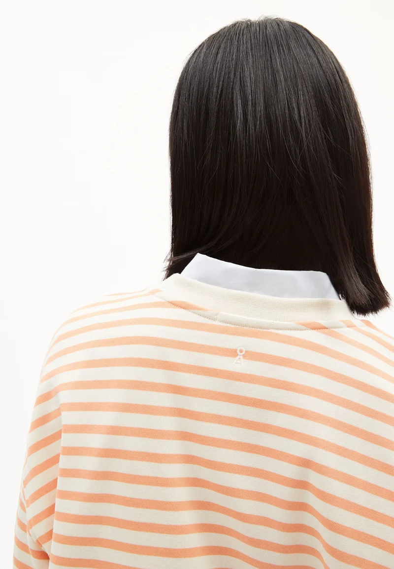 FRANKAA MAARLEN GESTREIFTES SWEATSHIRT | warm peach-undyed