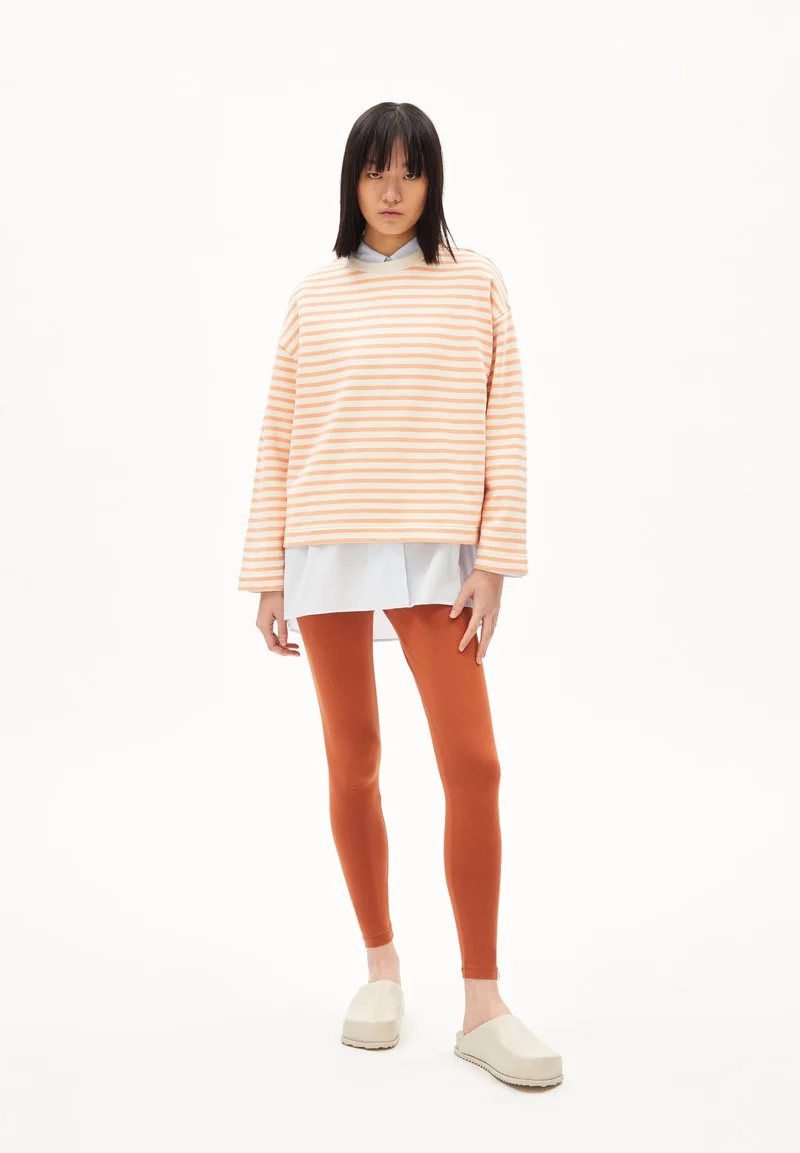 FRANKAA MAARLEN GESTREIFTES SWEATSHIRT | warm peach-undyed
