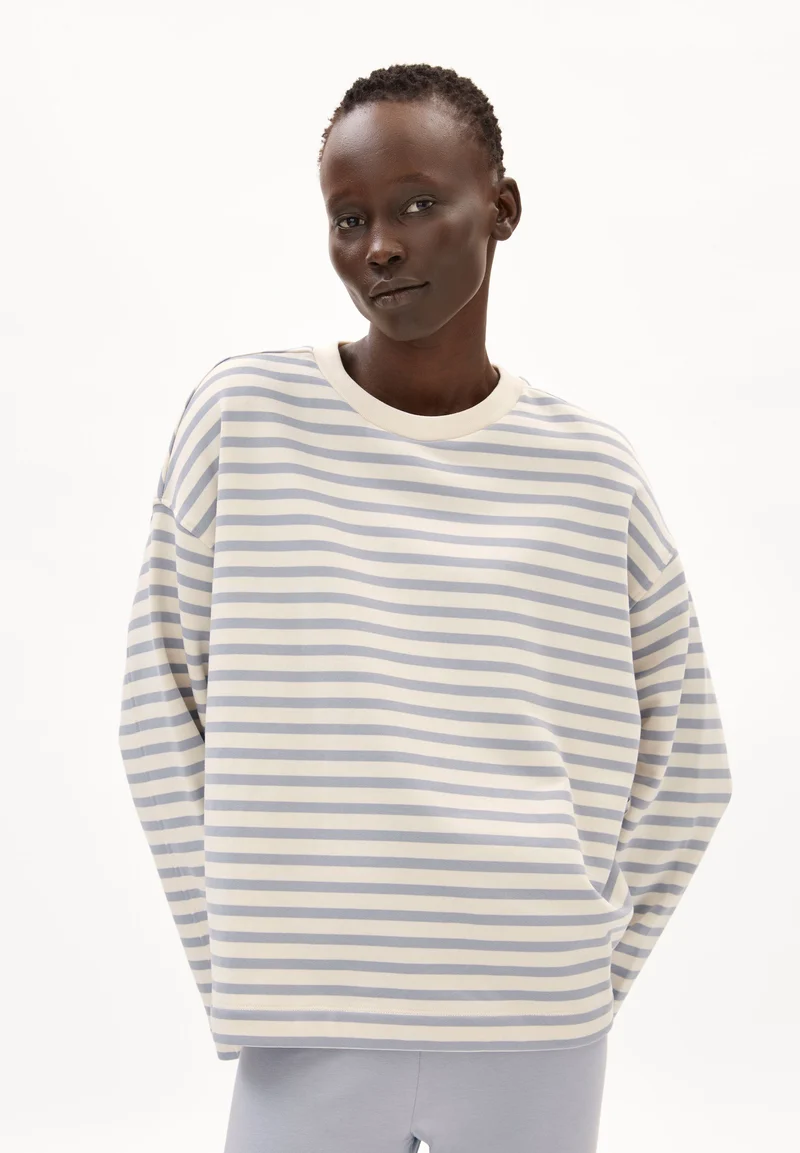 FRANKAA MAARLEN GESTREIFTES SWEATSHIRT | undyed-misty morning
