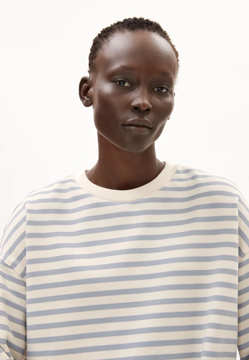 FRANKAA MAARLEN GESTREIFTES SWEATSHIRT | undyed-misty morning