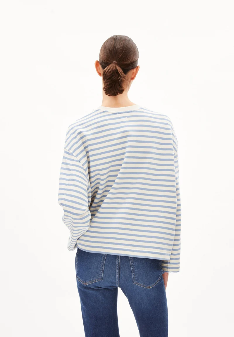 FRANKAA MAARLEN GESTREIFTES SWEATSHIRT | iceberg blue-undyed