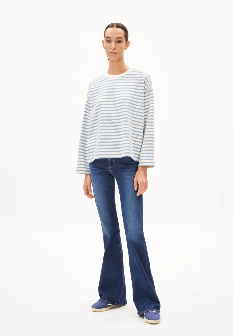 FRANKAA MAARLEN GESTREIFTES SWEATSHIRT | iceberg blue-undyed