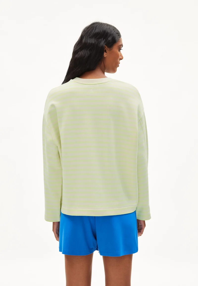 FRANKAA MAARLEN GESTREIFTES SWEATSHIRT | light lime-undyed