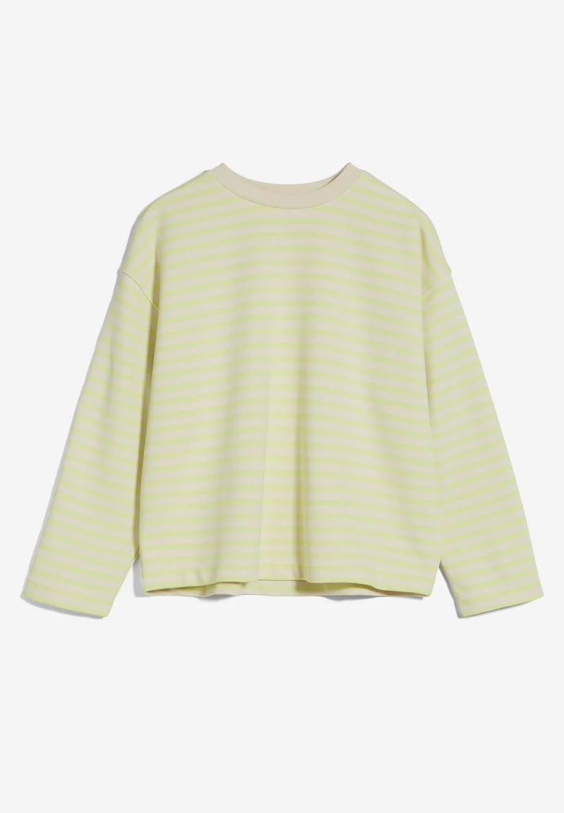 FRANKAA MAARLEN GESTREIFTES SWEATSHIRT | light lime-undyed