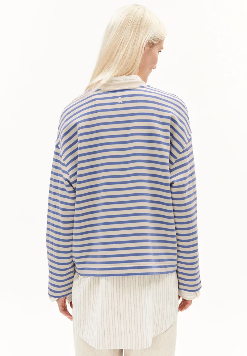 FRANKAA MAARLEN GESTREIFTES SWEATSHIRT | blue bloom-undyed