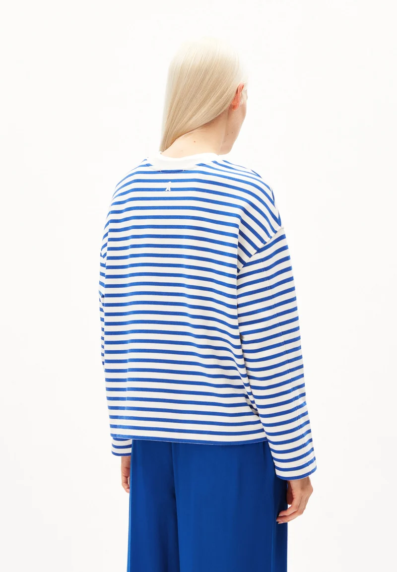 FRANKAA MAARLEN GESTREIFTES SWEATSHIRT | dynamo blue-undyed