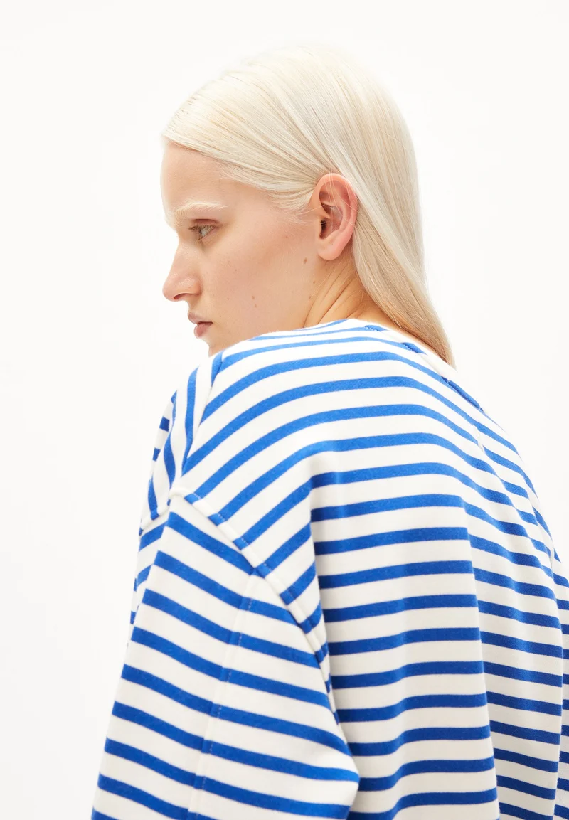 FRANKAA MAARLEN GESTREIFTES SWEATSHIRT | dynamo blue-undyed